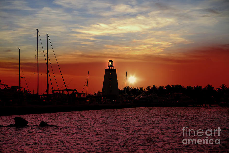 Sunset Photograph - Faro Blanco Lighthouse by Ed Taylor