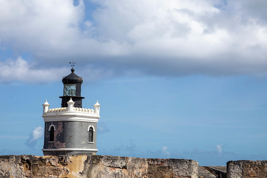 Faro Lighthouse and Castillo San Filipe Del Morro Old San Juan P Photograph by Karen Foley