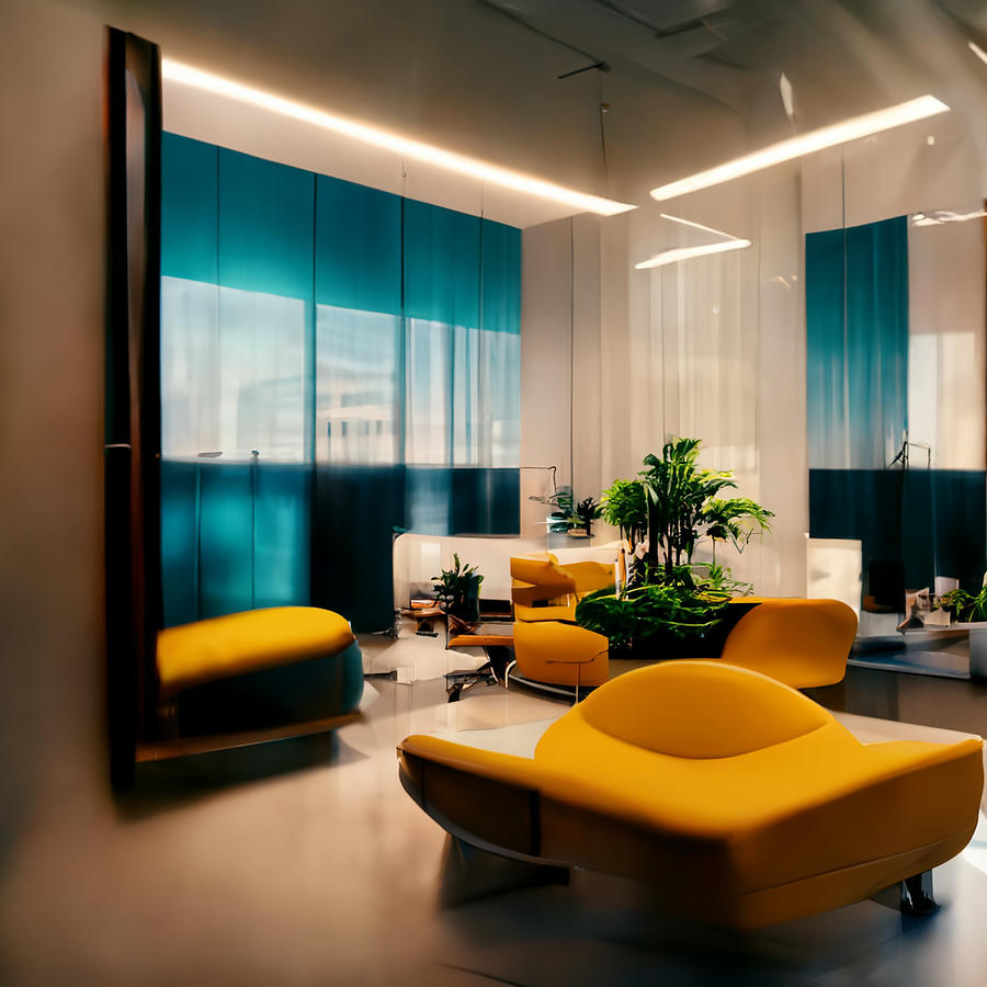 Fashion  and  modern  office  interiors  soft  focus    ddc247b0  1797  4e07  973b  73d71158d16a by  Painting by Celestial Images