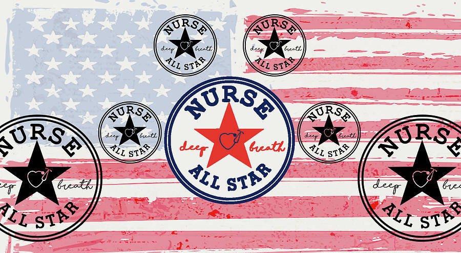 Fashion Face Mask - Nurse All Star USA Flag Mixed Media by Social Swags