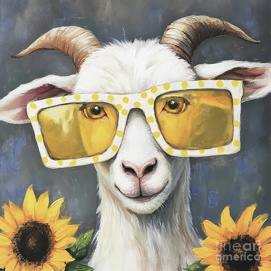 Fashion Goat Painting by Tina LeCour Fashion Goat Painting by Tina LeCour