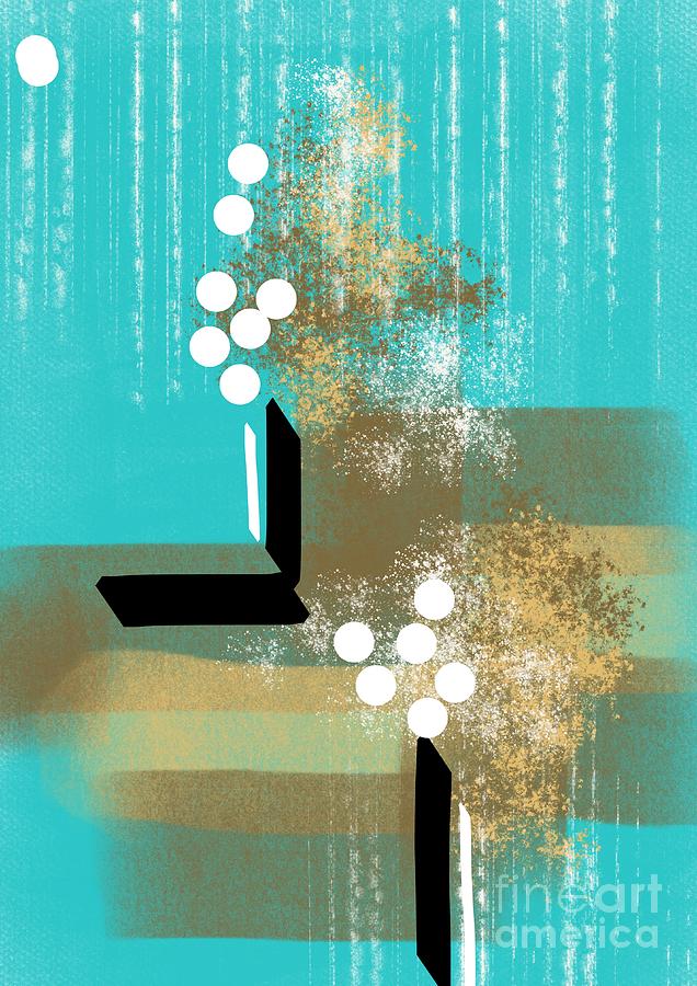 Fashion In Turquoise And White Spots Digital Art