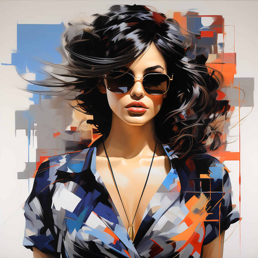 Abstract Digital Art - Fashion Lady by Manjik Pictures