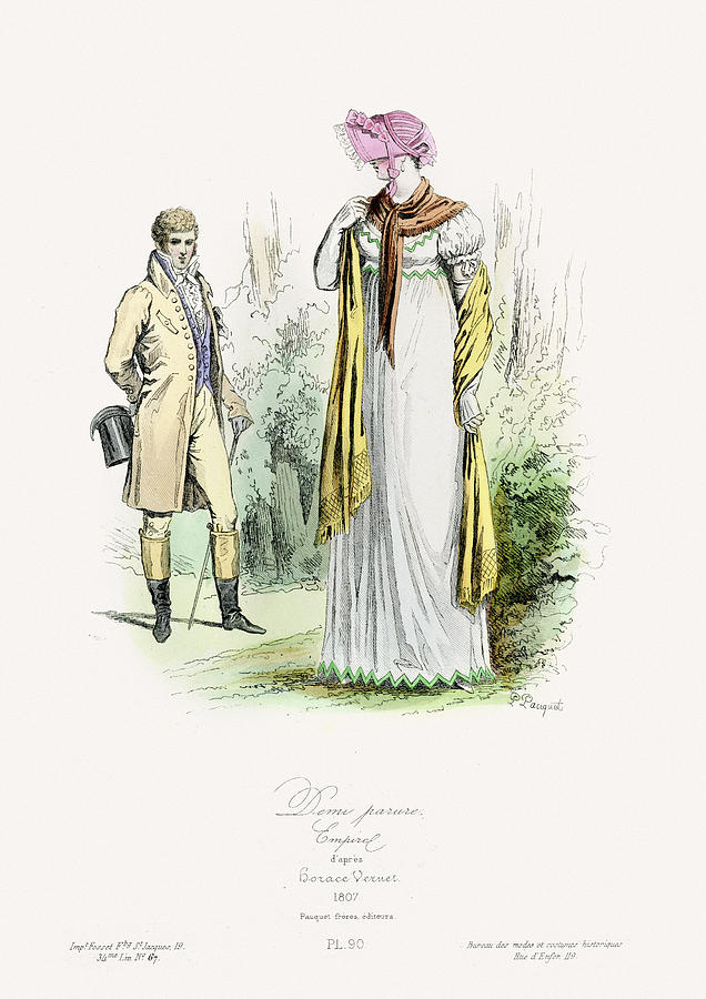 Fashion of the early 19th Century Drawing by Duncan1890