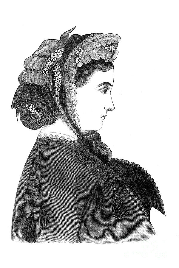 Fashionable Bonnets 1864 c1 Drawing by Historic illustrations | Fine ...