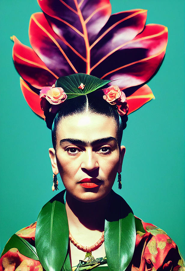 fashionable  portrait  of  Frida  Kahlo  head  rewoun  2daa645a32  e645563f2  645c3f  043fd043  e553 Painting