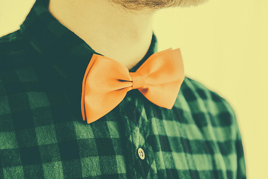 Fashioned vintage red bowtie in retro style Photograph by Boytsov