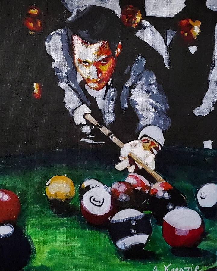 Fast Eddie/Paul Newman  Painting by Amy Kuenzie