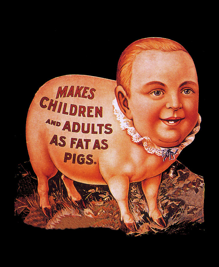 Vintage Digital Art - Fat as Pig by Long Shot