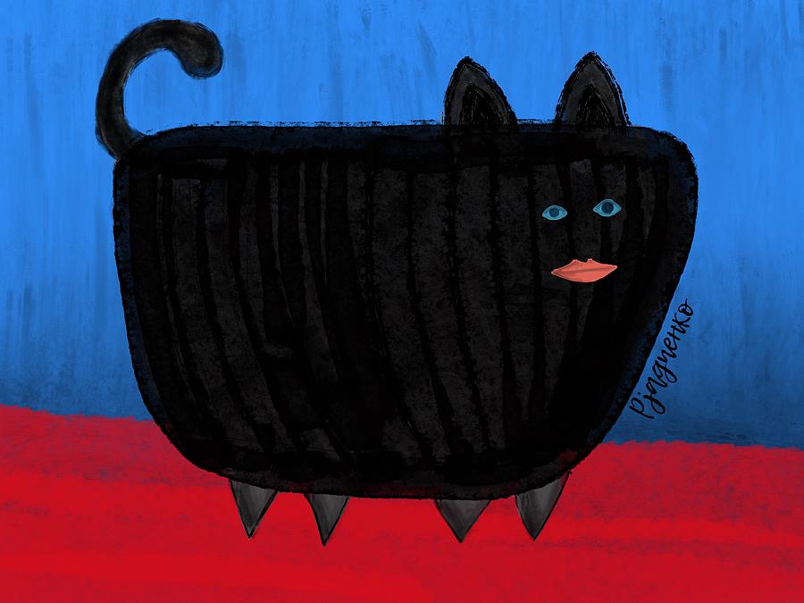 Fat cat Digital Art by Ljev Rjadcenko