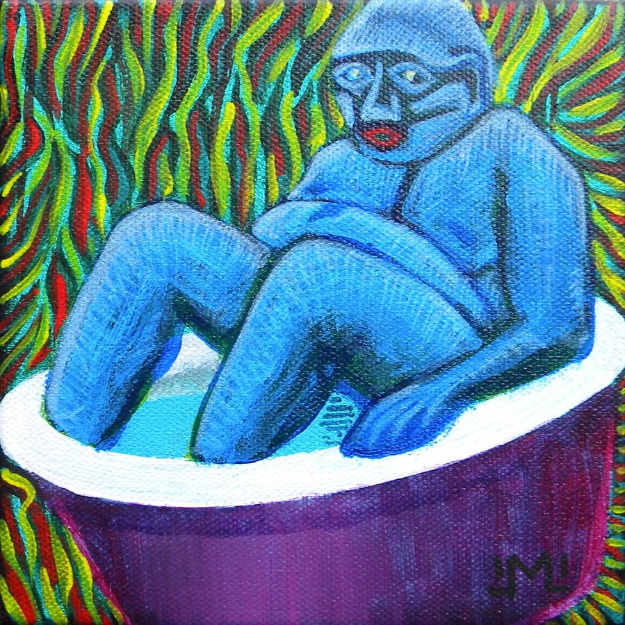 Tub Painting - Fat Man in the Bathtub with the Blues 3 by John Linden