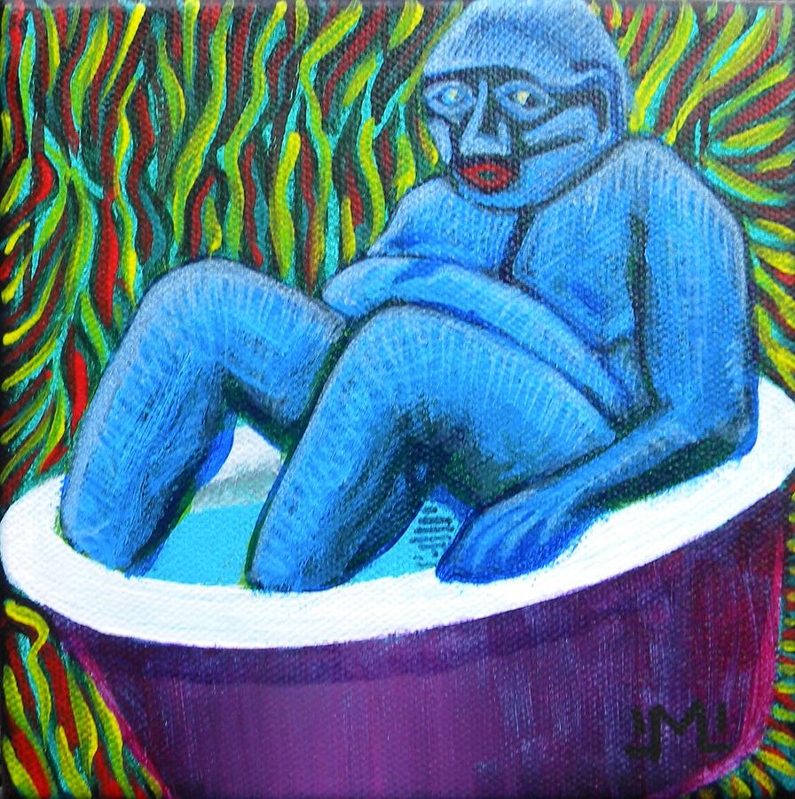 Tub Painting - Fat Man in the Bathtub with the Blues 4 by John Linden