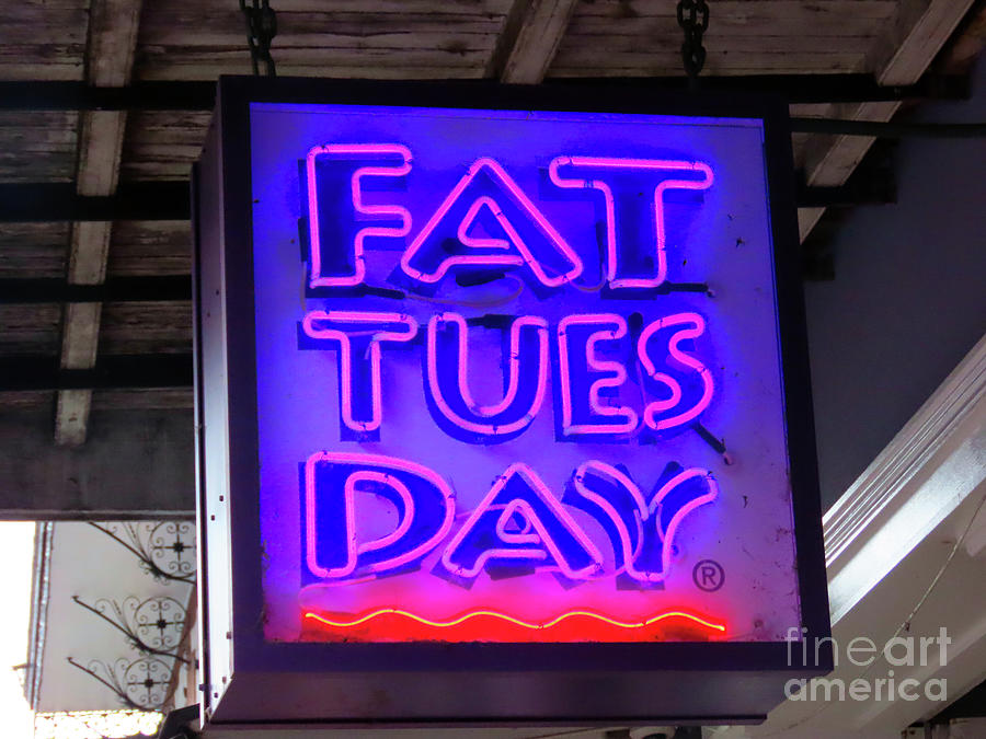 Fat Tuesday Neon Sign Photograph by Steven Spak