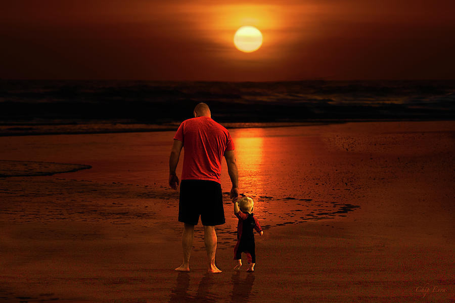 Father And Son At Sunrise Photograph by Chip Evra