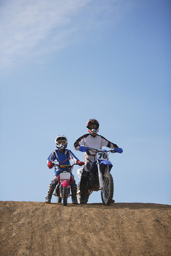 Father and Son Motocross Riders Photograph by Nate Jordan/Aflo
