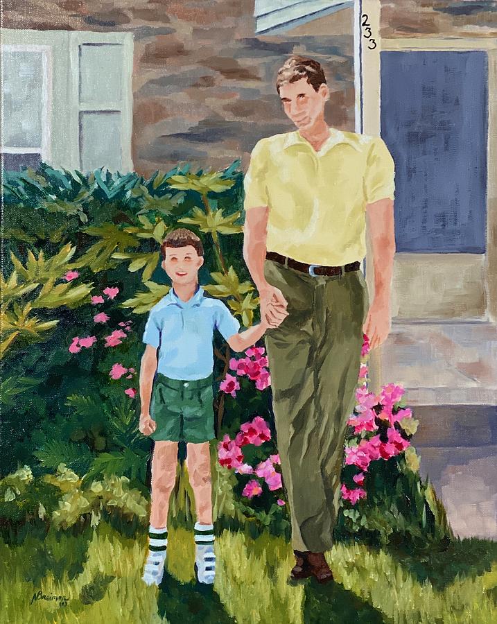 Father and Son Painting by Nancy Breiman