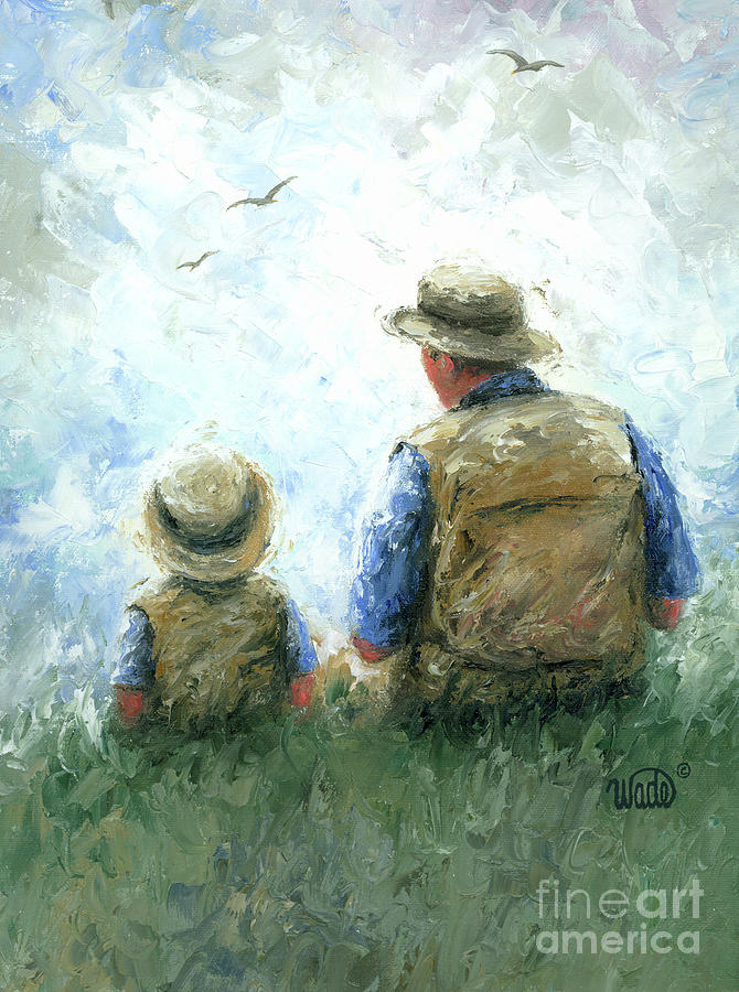Father and Son Talk Painting by Vickie Wade