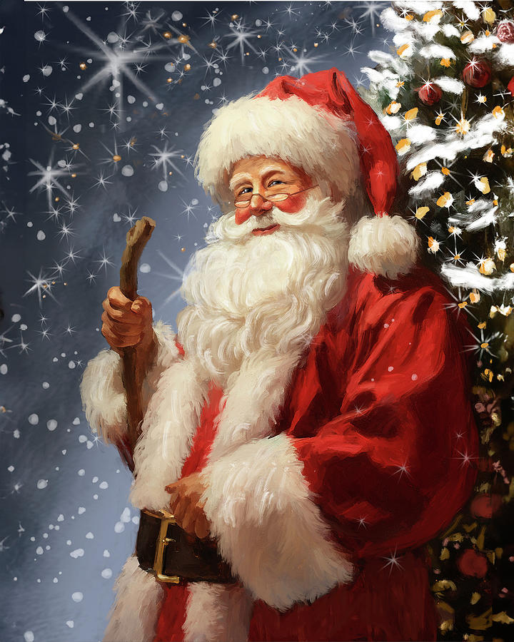 Father Christmas Digital Art by Ramona Murdock