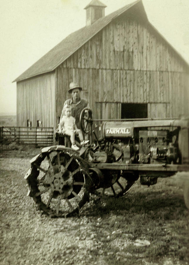Father Daughter Farmall Photograph by Unknown