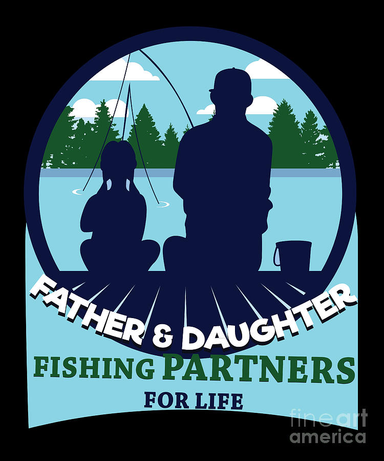 Father Daughter Fishing Digital Art by ShirTom - Pixels Merch