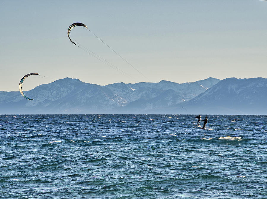 Father Daughter Kiteboarding Photograph by Martin Gollery