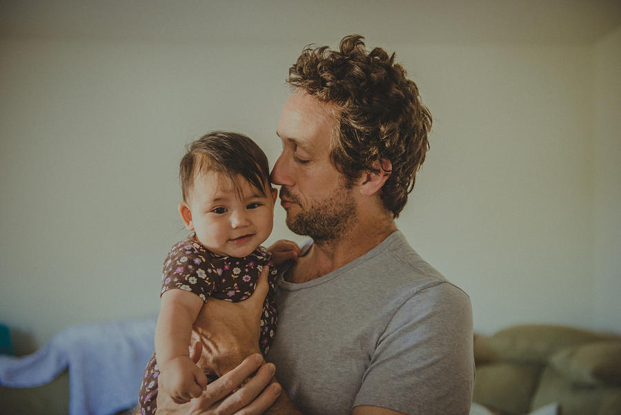 Father Loves 5 Month Old Daughter Photograph by Layland Masuda