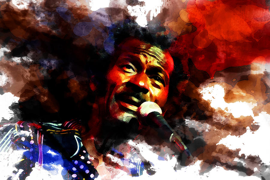 Father of Rock and Roll Chuck Berry  Mixed Media by Brian Reaves