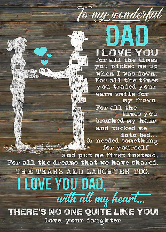 Father POSTER TO MY DAD I LOVE YOU Digital Art by Gambrel Temple | Fine ...