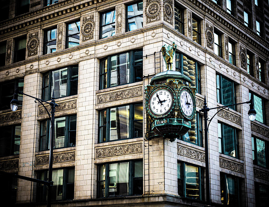 Father Time Clock - Chicago Photograph by David Morehead