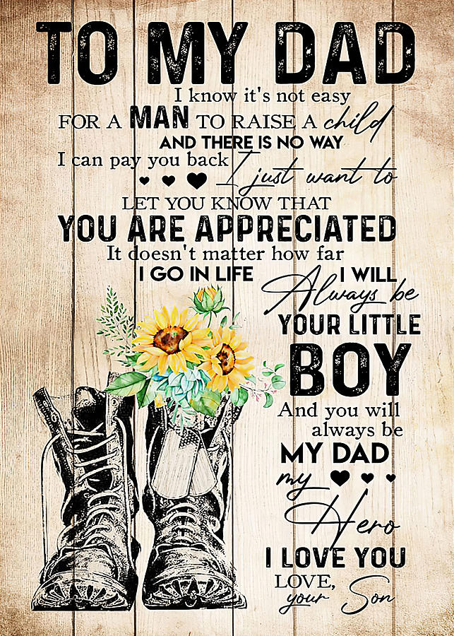 Father TO MY DAD SUNFLOWER YOU ARE APPRECIATED Digital Art by Gambrel ...