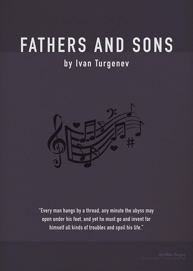 Book Mixed Media - Fathers and Sons by Ivan Turgenev Greatest Book Series 108 by Design Turnpike