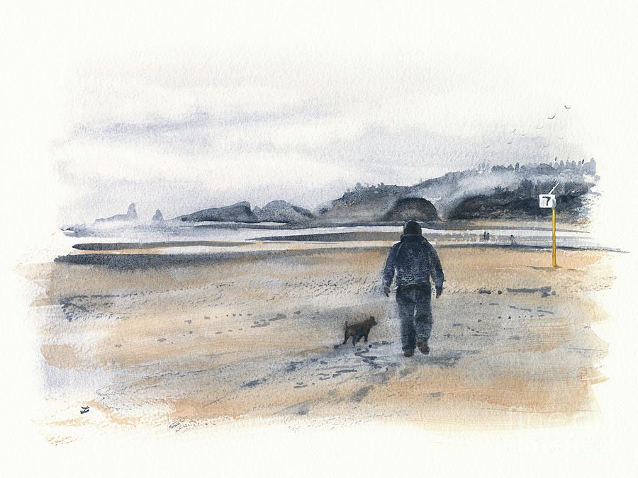 Day Out at the Beach Painting by Zaira Dzhaubaeva