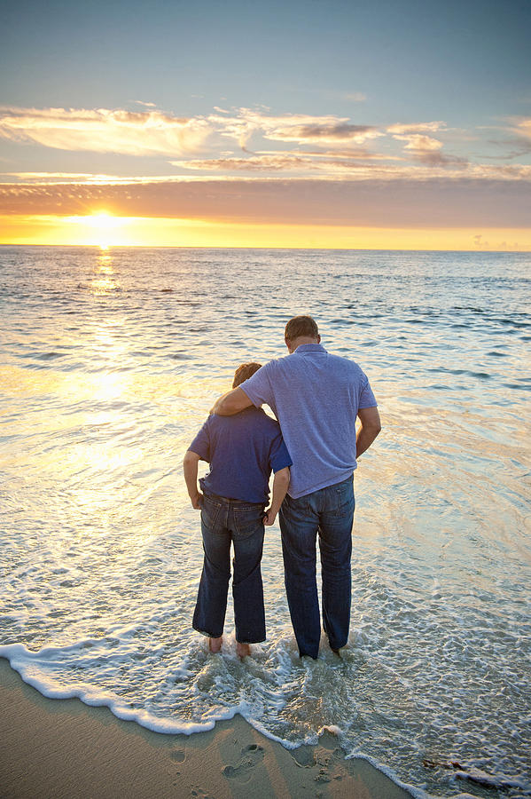 Father/son Portrait At The Beach Photograph by Stephen Simpson