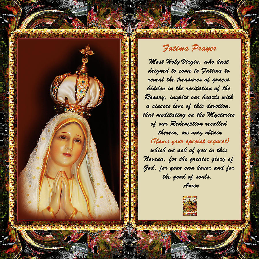 Fatima Prayer Mixed Media By John M Perez - Fine Art America