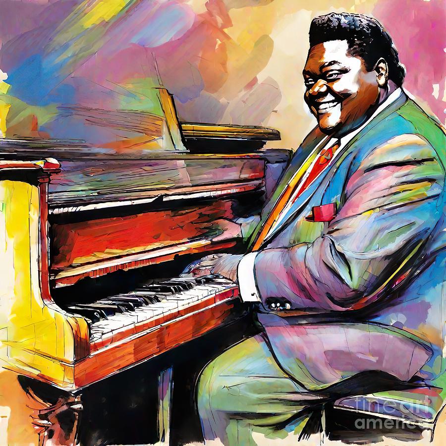 Fats Domino at piano Digital Art by Movie World Posters