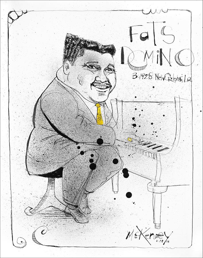 Fats Domino Drawing by Phil Mckenney