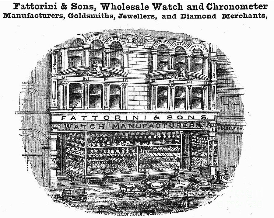Fattorini and Sons, Wholesale watch and Chronometer manufacturers, goldsmiths, jewellers and diamond Drawing by Mick Flynn
