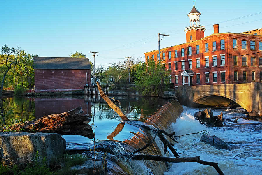 Faulkner Mills Waterfall Concord River Billerica MA Bridge Photograph by Toby McGuire