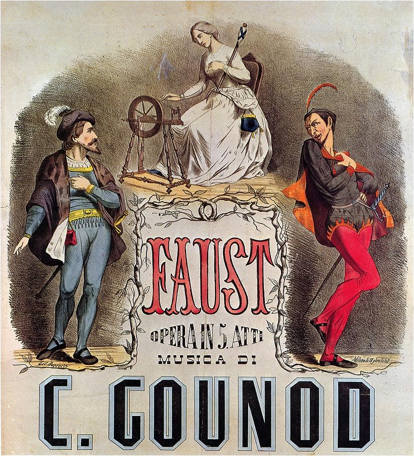 Faust C Goundo - Opera Musical Play - Art Nouveau Vintage Advertisement Digital Art by Studio Grafiikka