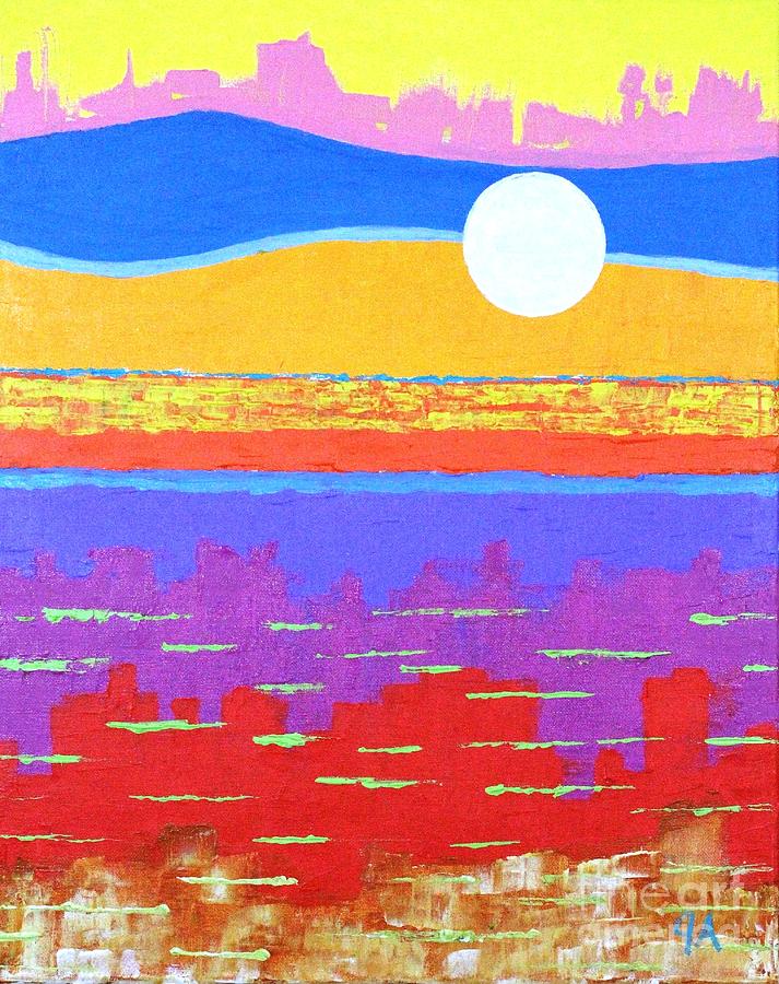 Fauvist Sunset Painting by Jeremy Aiyadurai