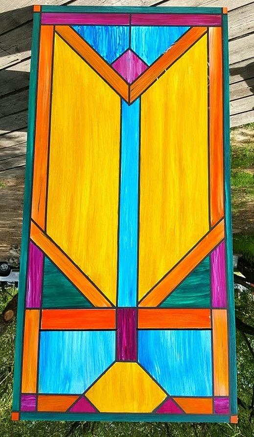 Faux Stained Glass Windeo Painting by Cheryl Nancy Ann Gordon