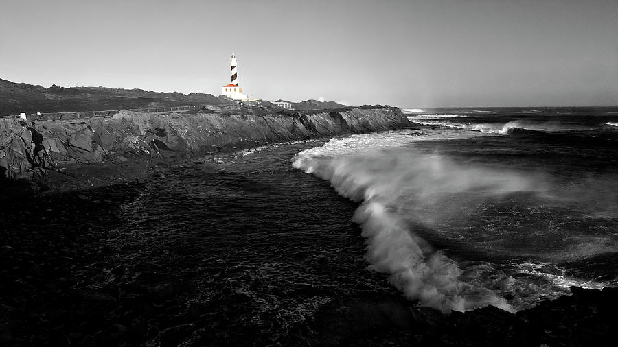 Favaritx lighthouse standing in a windy menorcan day Photograph by Pedro Cardona Llambias