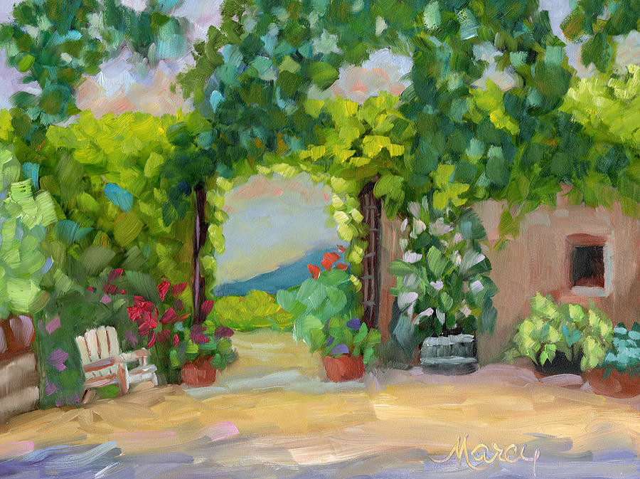 Faverot Winery  Painting by Marcy Brennan