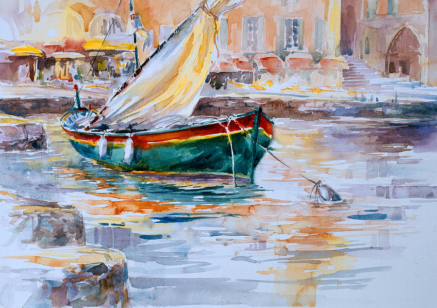 Favorite Boat Painting by Susan Blackwood