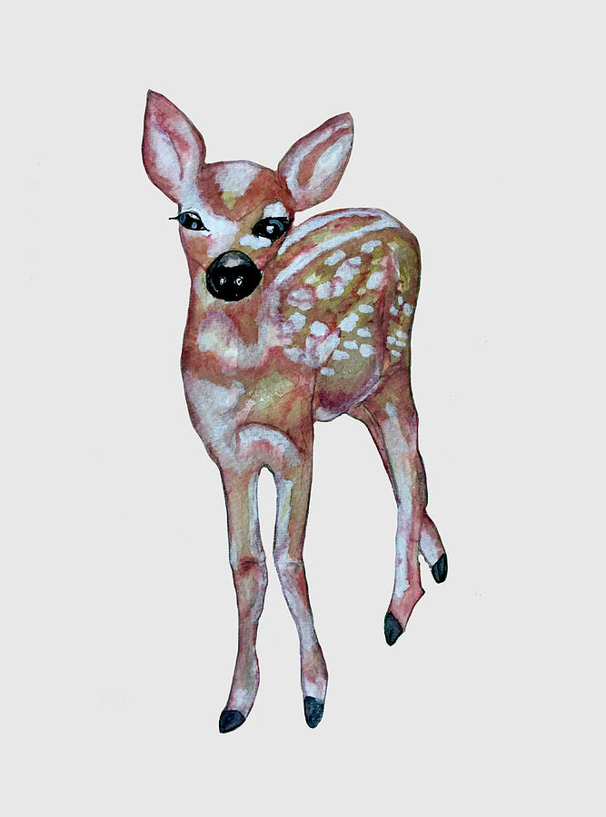 Fawn Painting by AHONU Aingeal Rose