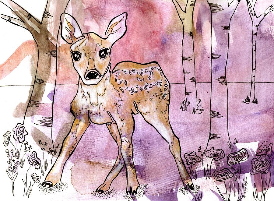 Fawn and Flourish Painting by Darcy Lee Saxton
