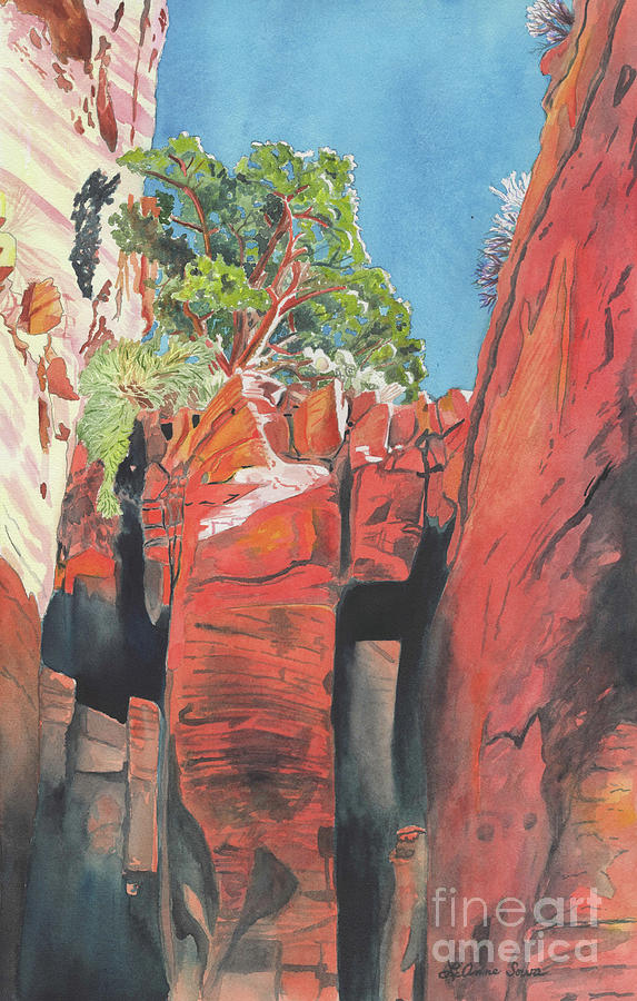 Fay Canyon Arch Painting by LeAnne Sowa