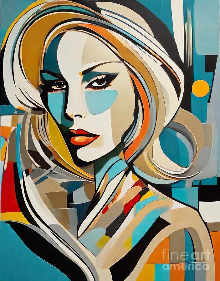 Faye Dunaway abstract Digital Art by Movie World Posters