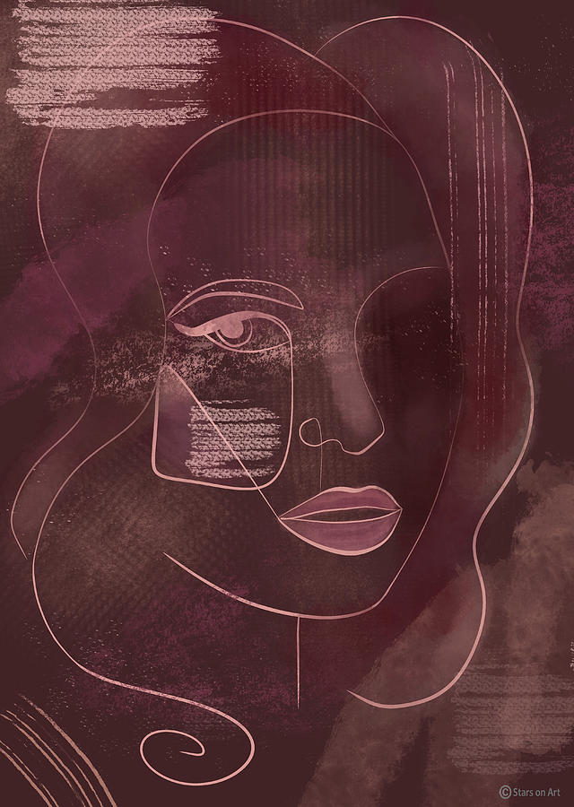 Faye Dunaway minimalist portrait c1 Drawing by Movie World Posters