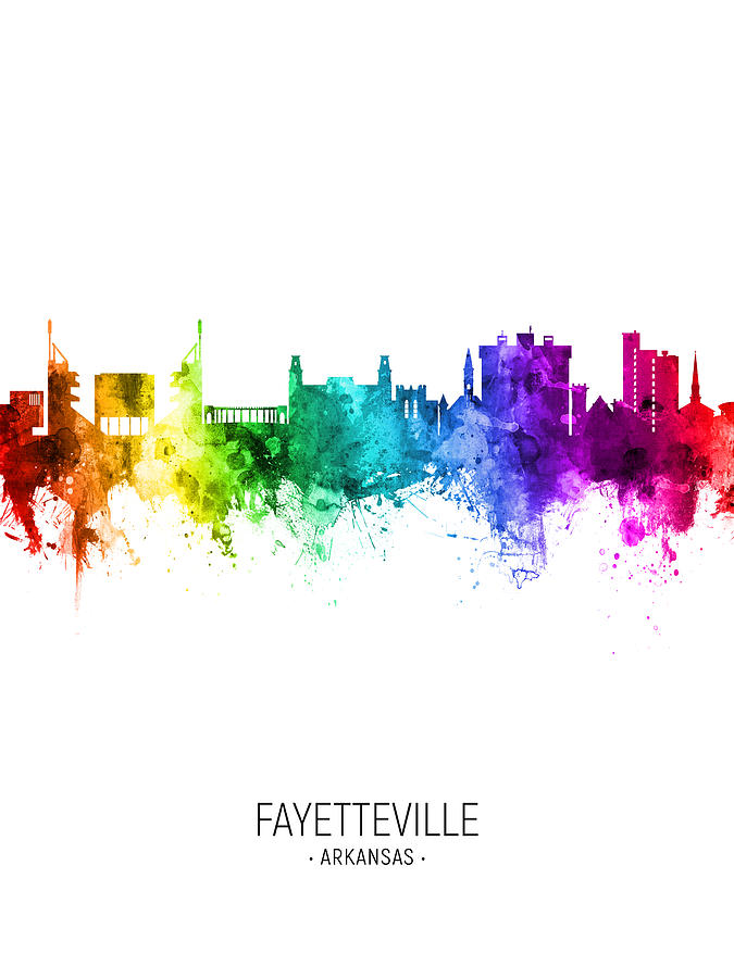 Fayetteville Arkansas Skyline #37 Digital Art by Michael Tompsett